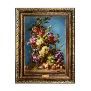 تابلو فرش ماشینی نقش نگار رضوی طرح گل و میوه کد 434H