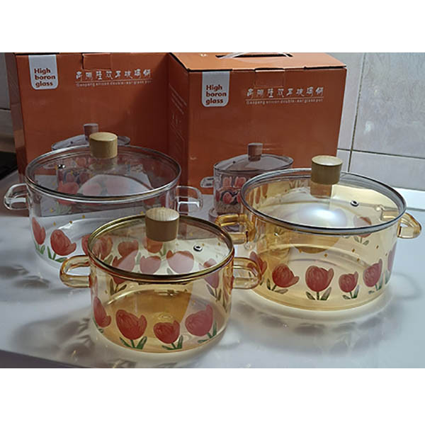 سرویس قابلمه 4 پارچه طرح گل لاله