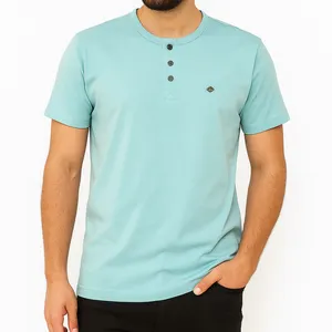تی‌شرت آستین کوتاه مردانه مدل سه دکمه