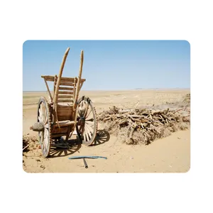 ماوس پد اطلس آبی طرح بیابان و گاری و تنه درخت  مدل T6932