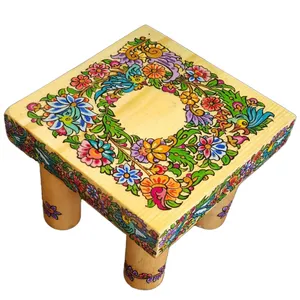 استند گلدان چوبی طرح هنری مدل E78