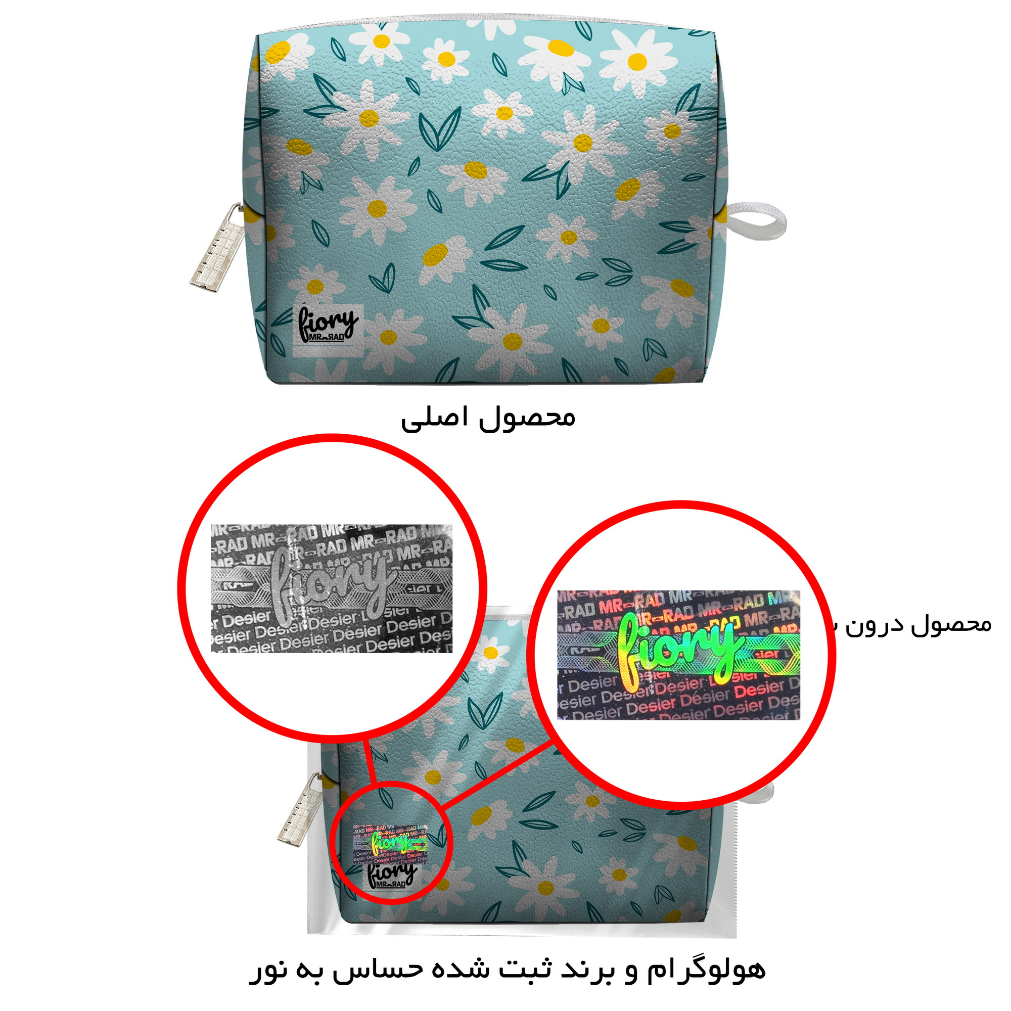کیف نوار بهداشتی فیوری مدل گل بابونه کد 2248