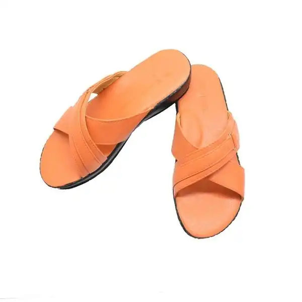 دمپایی زنانه مدل کراس رنگ نارنجی