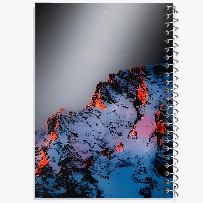 دفتر ژورنال نویسی 50 برگ خندالو مدل نقطه ای طرح منظره ی کوه و غروب کد F5574