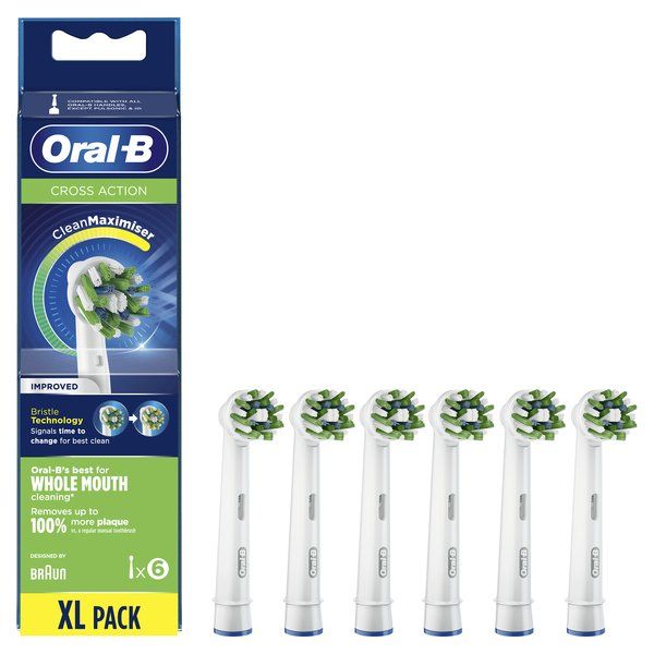 سری یدک مسواک برقی اورال-بی مدل Cross Action Clean Maximiser بسته 6 عددی -  - 1