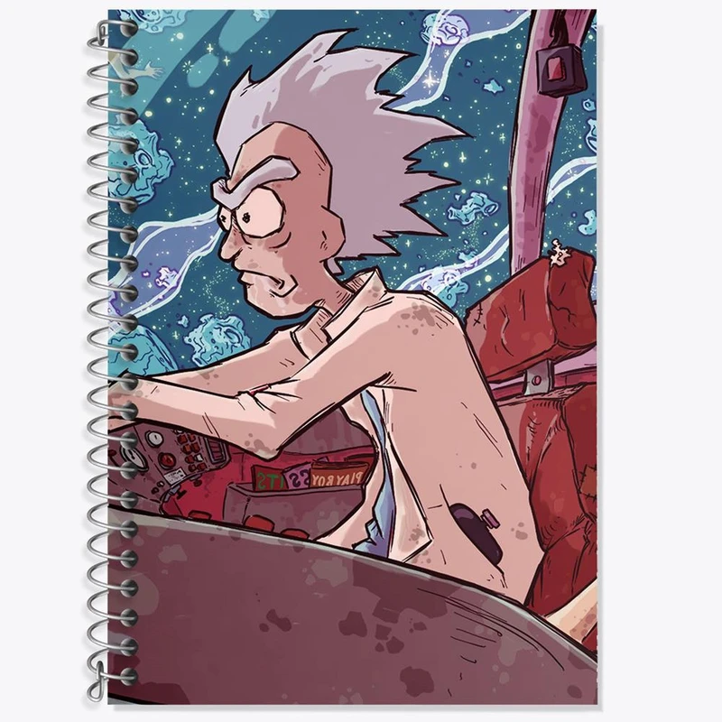 دفتر زبان 50 برگ خندالو مدل دو خط طرح انیمیشن ریک و مورتی Rick and Mort کد 26393