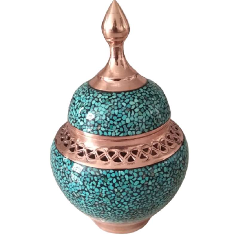 قندان فیروزه کوبی مدل مشبک کد 15