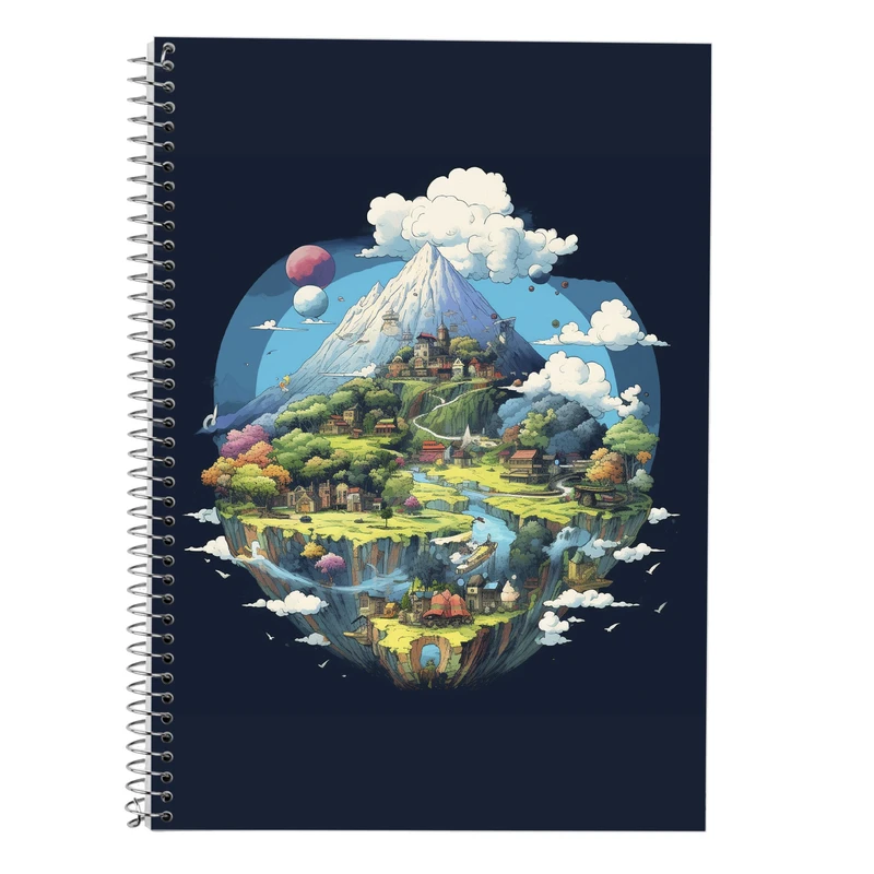 دفتر زبان 50 برگ مدوپد مدل سه خط طرح Ghibli کد DF2455