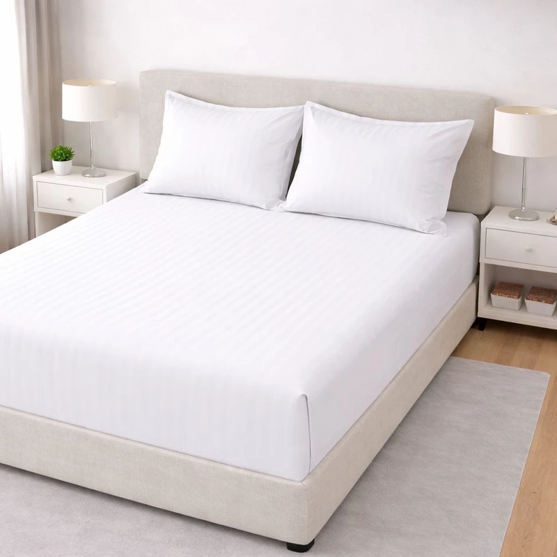 سرویس ملحفه 1 نفره 2 تکه مدل هتلی