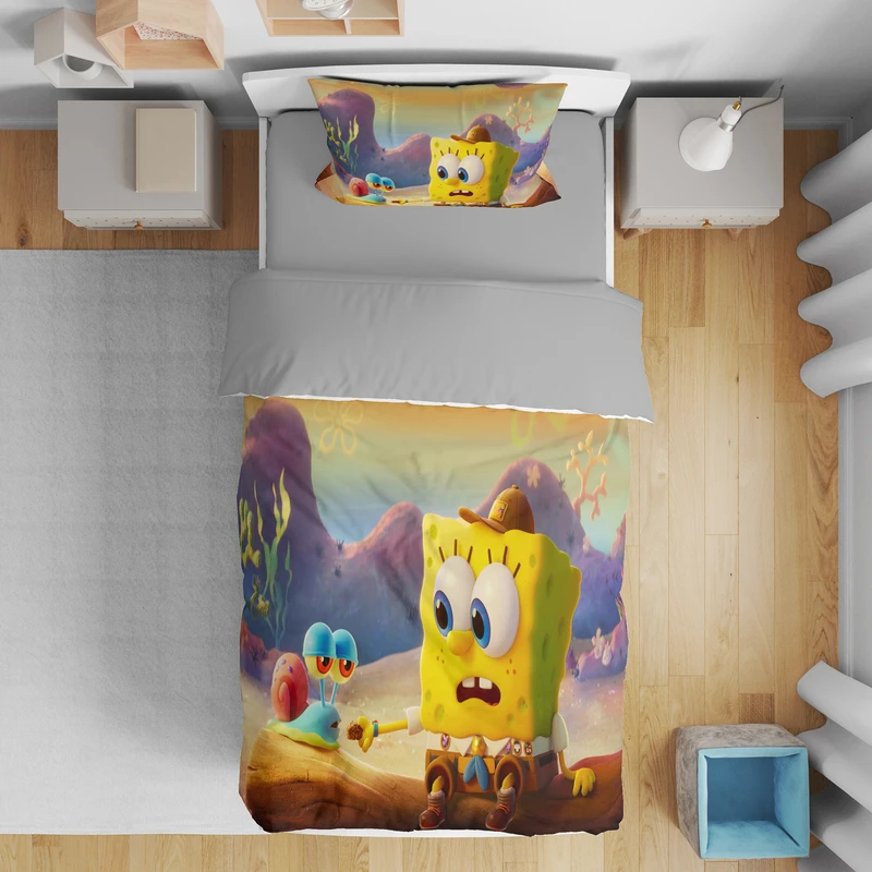 سرویس روتختی مدل باب اسفنجی 4718  یک نفره 5 تکه