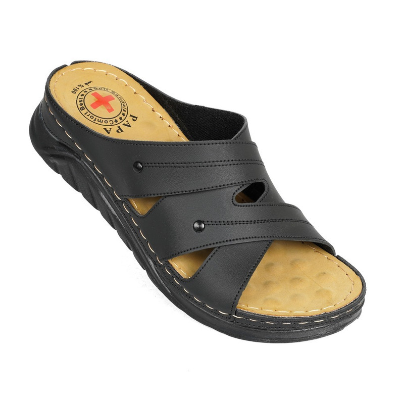 دمپایی زنانه پاپا مدل آدرینا رنگ مشکی