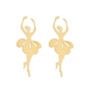 گوشواره طلا 18 عیار زنانه قیراط طرح بالرین کد GH4778