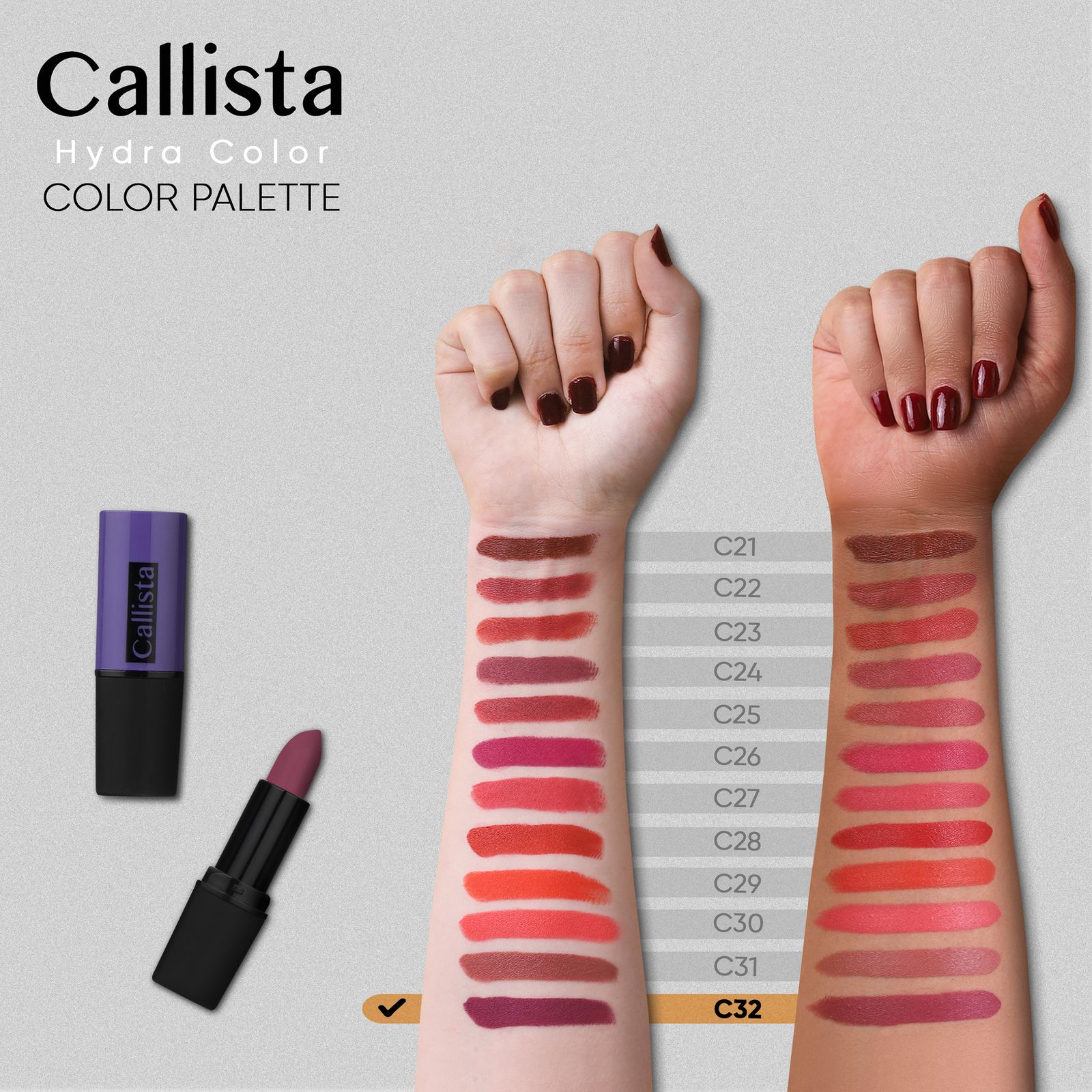 رژ لب جامد کالیستا سری Hydra Color شماره C32 - - 2