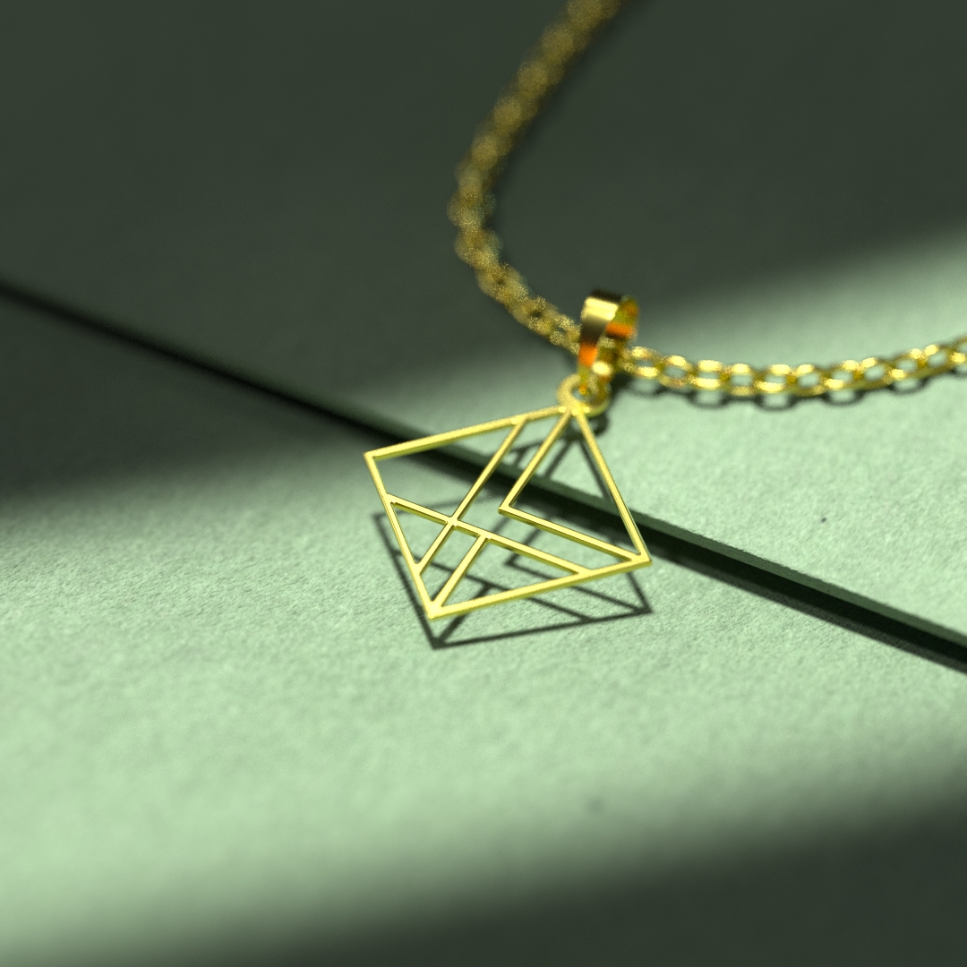 گردنبند طلا 18 عیار زنانه مدوپد مدل هندسی کد F3-1-1062