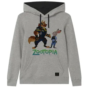 هودی دخترانه 27 مدل زوتوپیا کد V84 رنگ طوسی