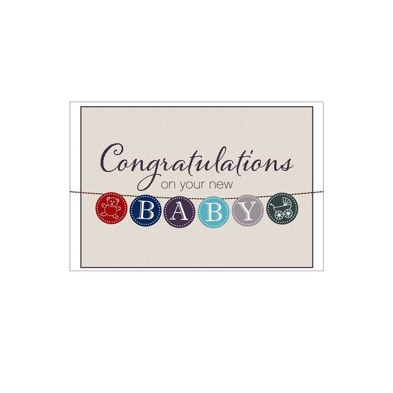 کارت پستال بادکنک آبی مدل تولد کد baby2