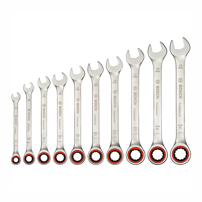 آچار يک سر جغجغه یک سر تخت بوش مدل ‏1600A02AU0 بسته 10 عددی