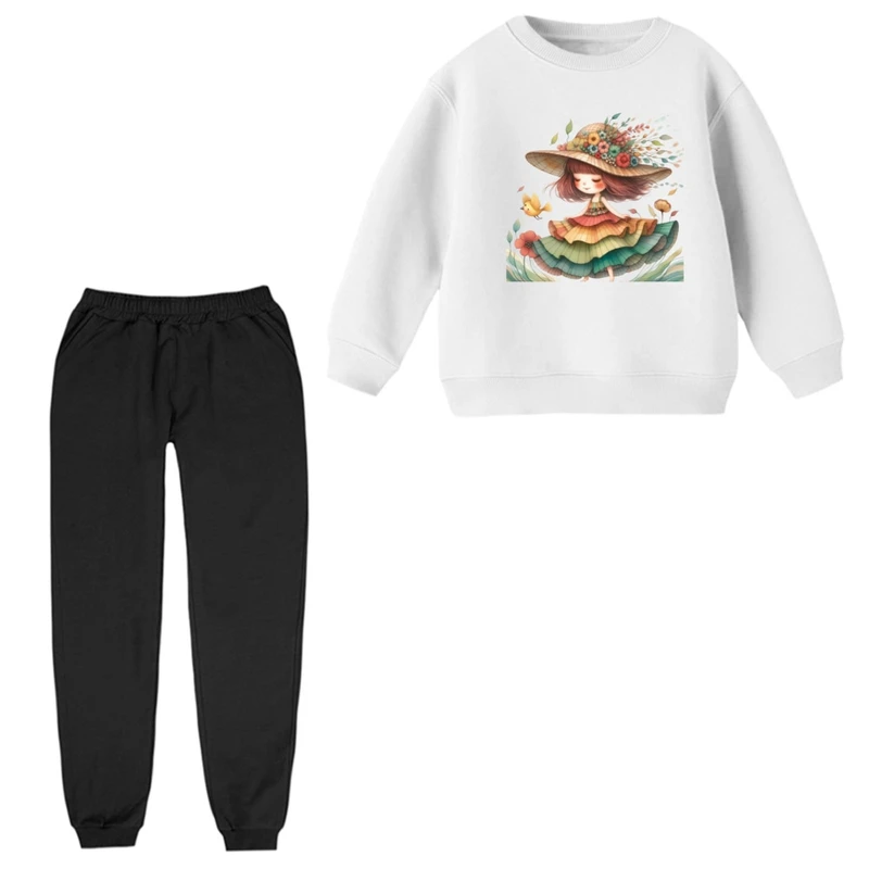 ست سویشرت و شلوار راحتی بچگانه مدل دخترک کد 5 