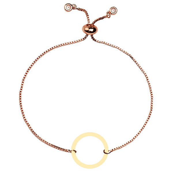 دستبند طلا 18 عیار دخترانه کرابو طرح دایره مدل Krd1588