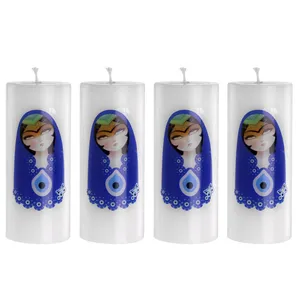 شمع مدل استوانه چشم نظر بسته 4 عددی