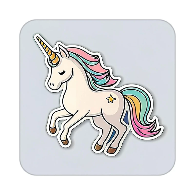 زیر لیوانی کاکتی طرح اسب تک شاخ و یونیکورن مدل mp30091