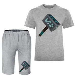 ست تی شرت و شلوارک مردانه مدل ماینکرفت A187