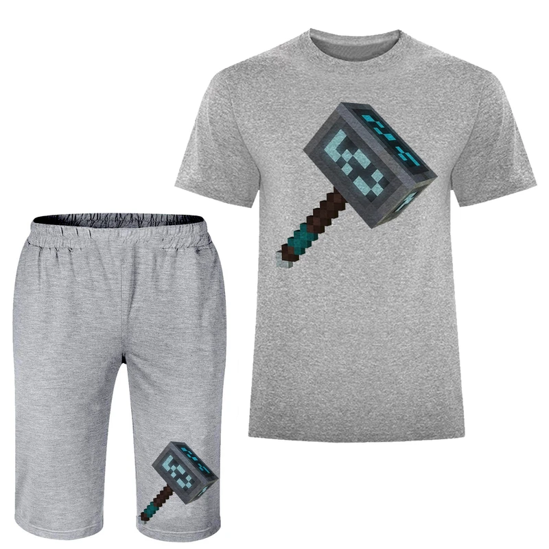 ست تی شرت و شلوارک مردانه مدل ماینکرفت A187