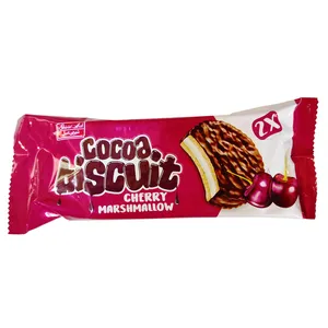 بیسکویت دوقلو روکش شکلاتی با طعم گیلاس شیرین عسل - 45 گرم بسته 30 عددی