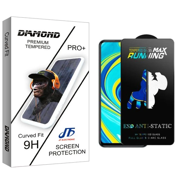 محافظ صفحه نمایش جی اف مدل Diamond2 Running Max مناسب برای گوشی موبایل شیائومی  Redmi Note 9 Pro