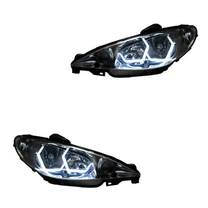 چراغ جلو خودرو گروه پژوهش صنعت مدرن مدل 3D-I8 مولتی کالر مناسب برای پژو 206 بسته دو عددی