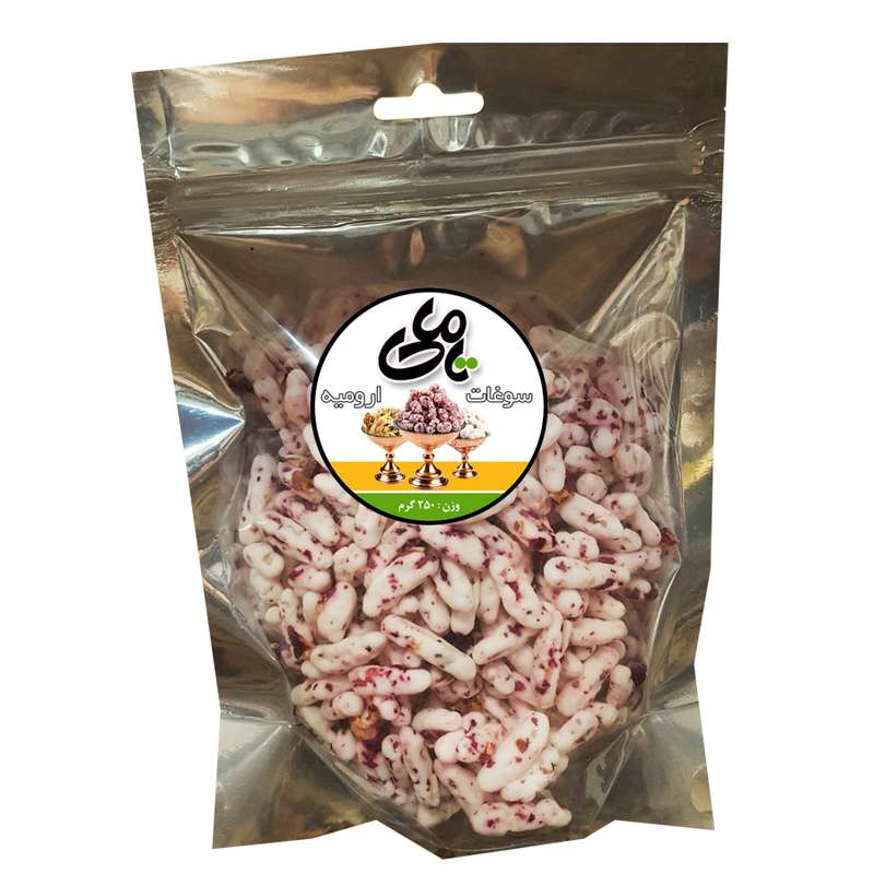 نقل ریز گل محمدی مغز بادامی تاملی - 250 گرم