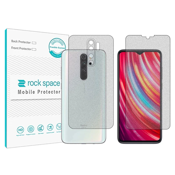 محافظ صفحه نمایش مات راک اسپیس مدل HyMTT مناسب برای گوشی موبایل شیائومی Redmi Note 8 Pro به همراه محافظ پشت