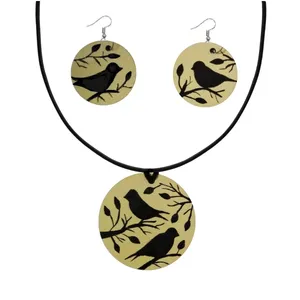 نیم ست زنانه مدل چوبی پرنده