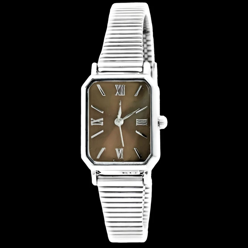 ساعت مچی عقربه‌ای کوارتز زنانه مدل کلاسیک بند ریلی طرح یونانی کد 101