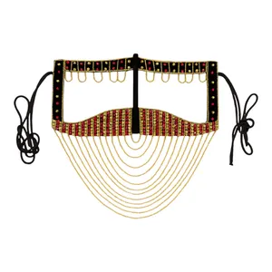 برقع دست دوز زنانه مدل بندری زنجیردار