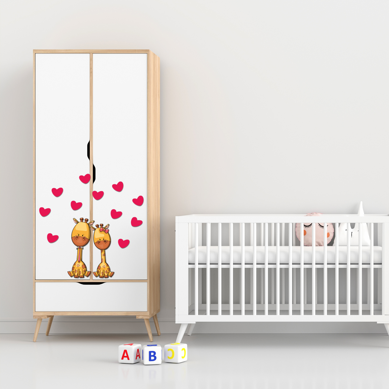 استیکر چوبی کودک باروچین مدل زرافه ها کد 6016 مجموعه 13 عددی