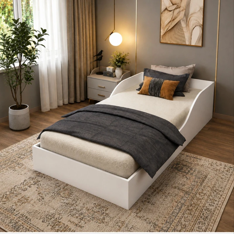 تخت‌خواب ملامینه یک نفره مدل B20 سایز 90 * 200 سانتی‌متر