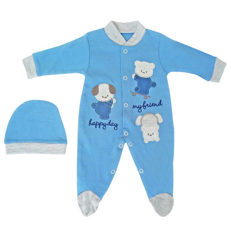 ست سرهمی و کلاه نوزادی مدل OMORFY BABY 319