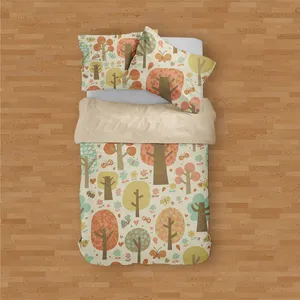 سرویس روتختی مدوپد طرح جنگل رنگ مدل PAT00263 یک نفره 4 تکه