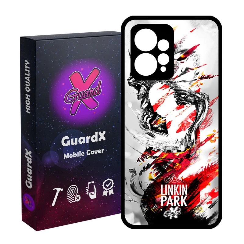 کاور گارد ایکس طرح Linkin Park مدل Glass10082 مناسب برای گوشی موبایل شیائومی Redmi Note 12 4G