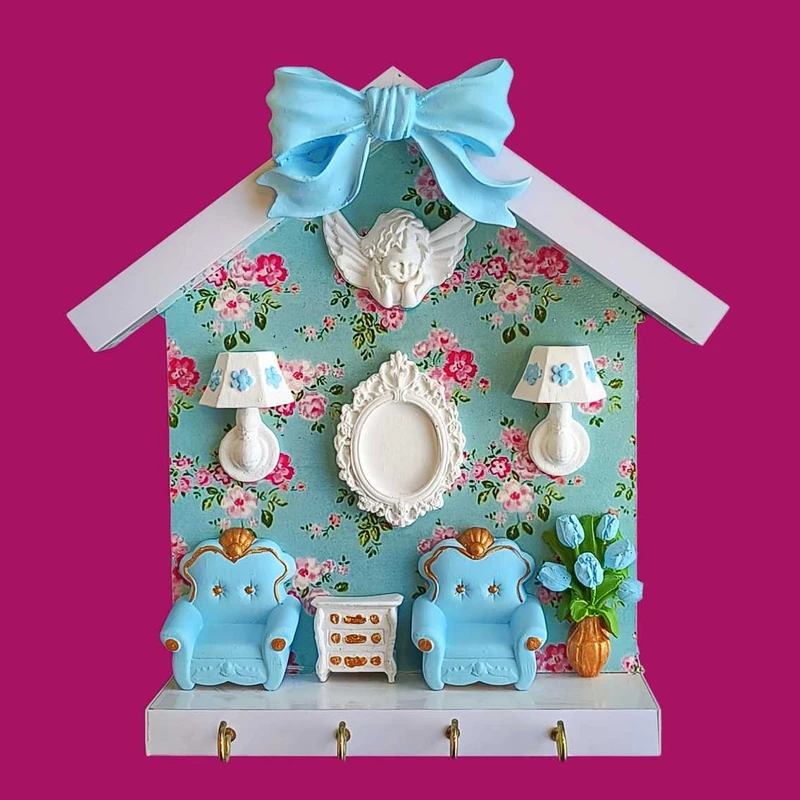 جاکلیدی دیواری چوبی مدل گلریز کد 1