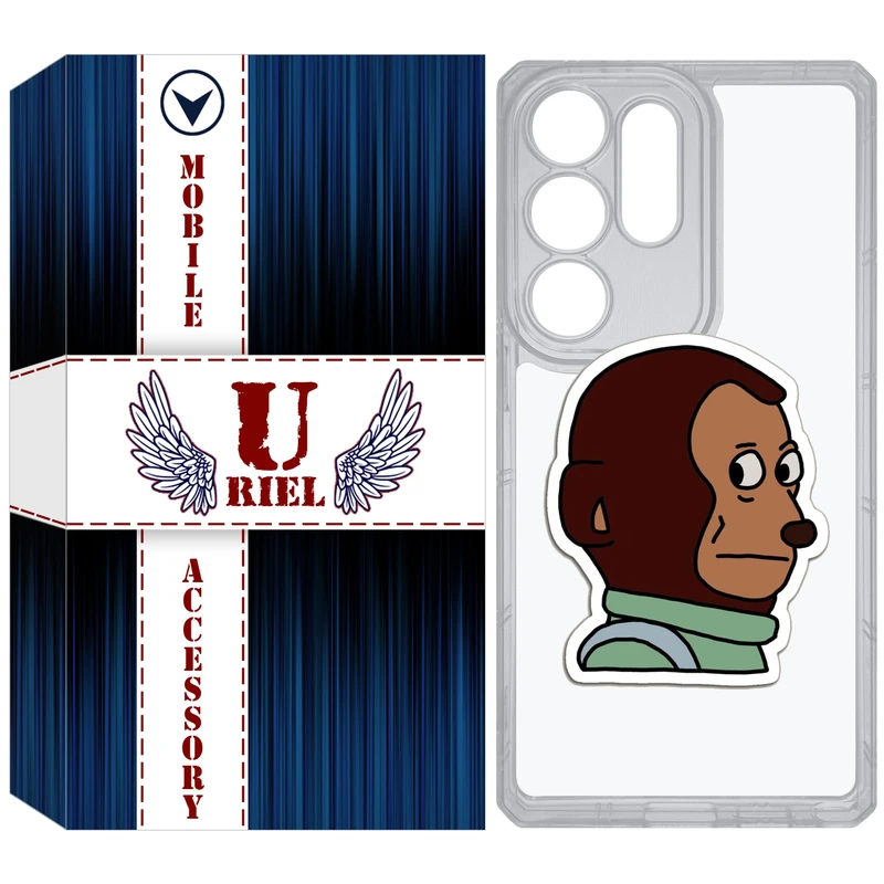کاور یوریل مدل Clear کد 88 طرح میمون مناسب برای گوشی موبایل سامسونگ Galaxy S25 Ultra