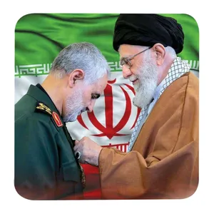 مگنت طرح سردار شهید حاج قاسم سلیمانی و رهبر سید علی خامنه ای کد G1040