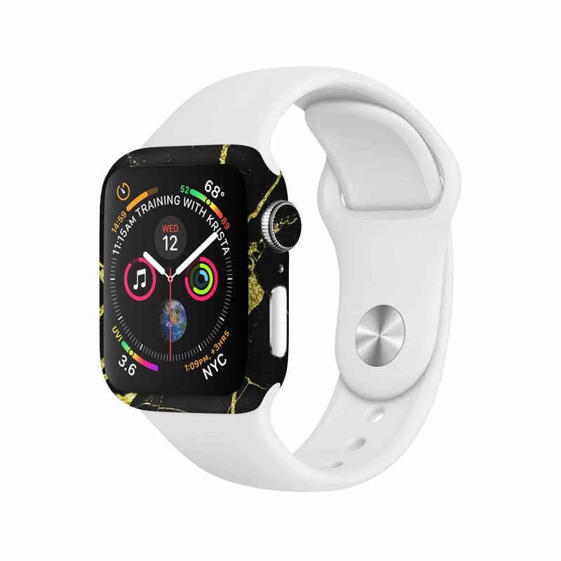 برچسب ماهوت طرح Graphite_Gold_Marble مناسب برای اپل واچ Watch 4 44mm
