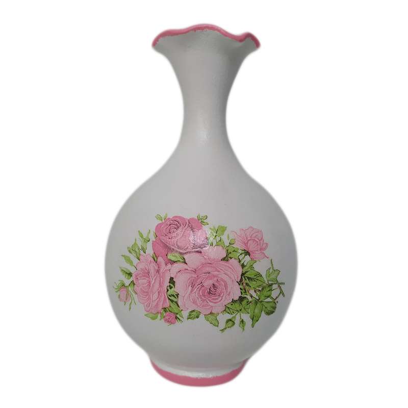 گلدان سفالی مدل گل رز کد 1