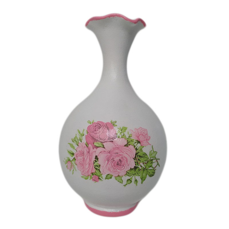 گلدان سفالی مدل گل رز کد 1