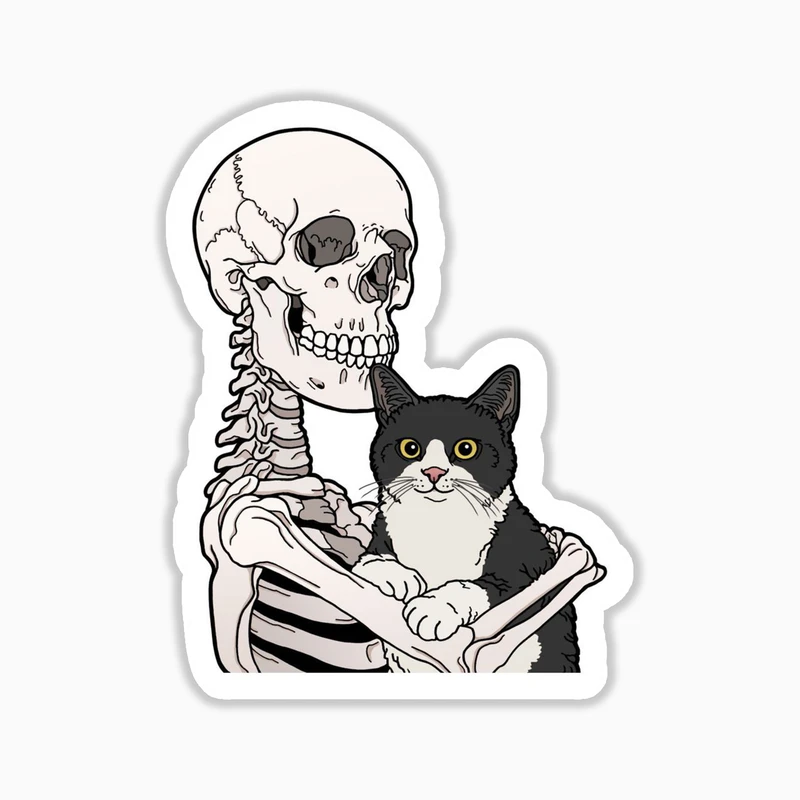 استیکر لپ تاپ و موبایل بووم طرح اسکلت مهربون کد 139