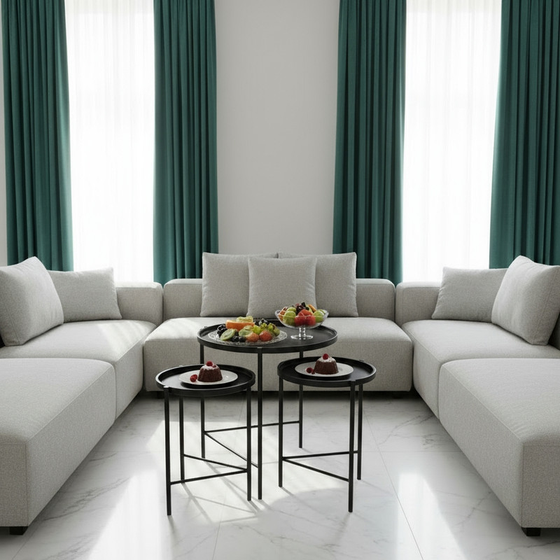 میز عسلی گرد مدل JM4 مجموعه سه عددی