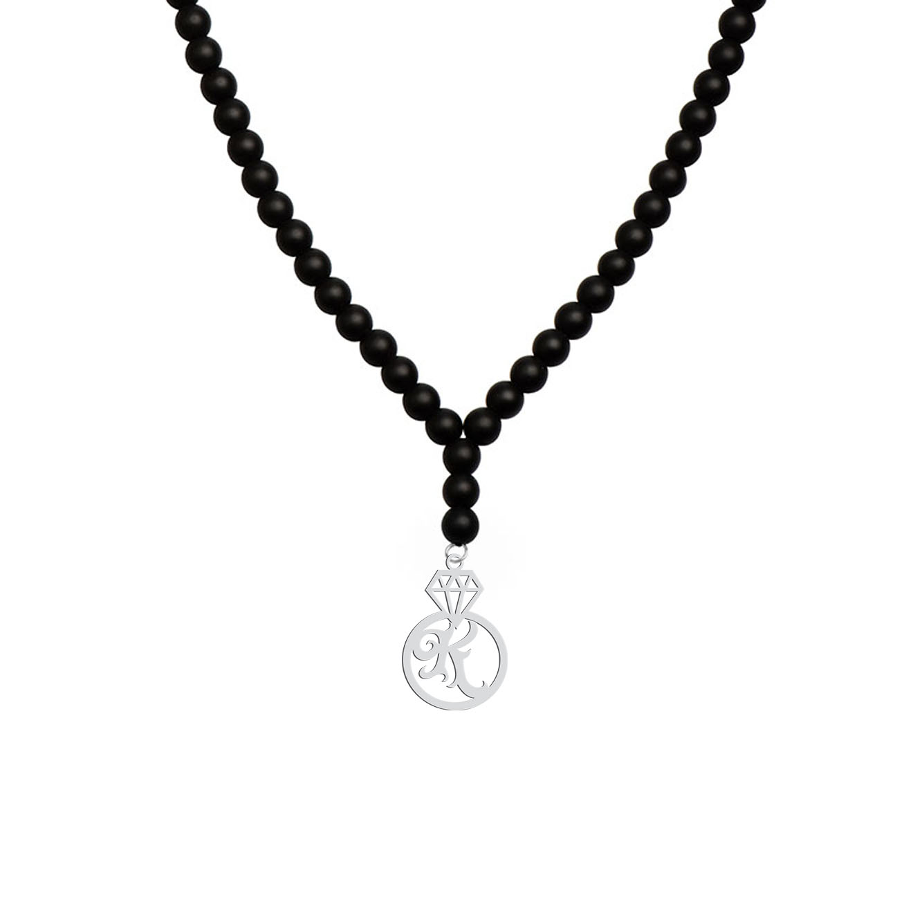 گردنبند نقره زنانه هایکا مدل الماس و حرف K کد n.ha1-845