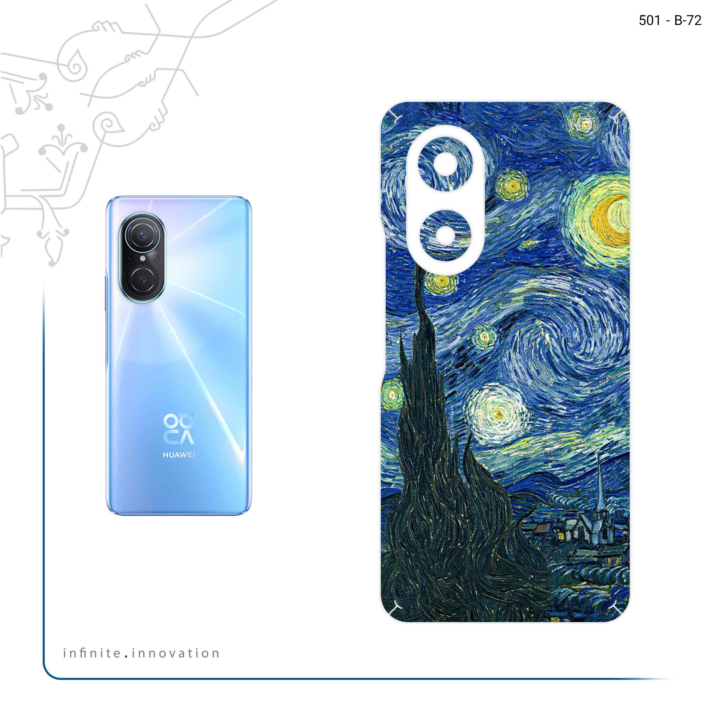 برچسب پوششی ماهوت مدل The Starry Night of van Gogh مناسب برای گوشی موبایل هوآوی Nova 9 SE
